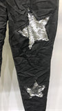 SEQUIN STAR CRINKLE JOGGER PANTS-13453-S20 CHARCOAL 3