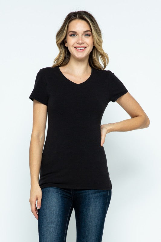 Basic V-Neck Short-Sleeve T-Shirt