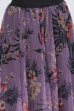 Tulle Layered Floral  Print  Midi Skirt