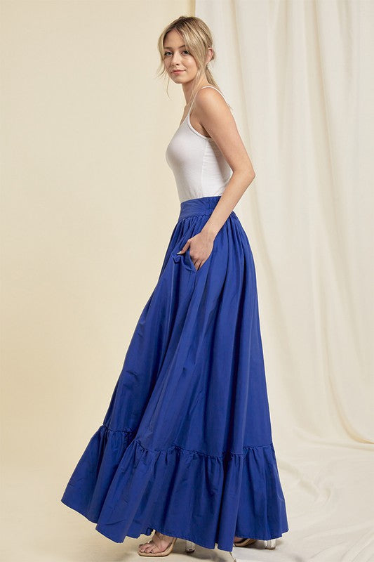 FLARED MAXI SKIRT WITH POCKETS