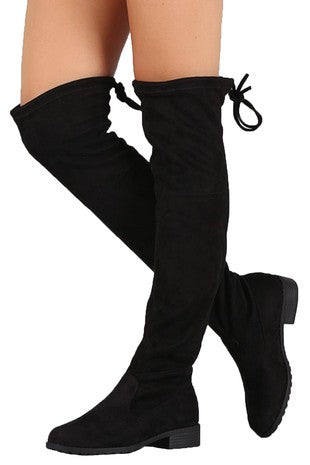 Faux suede Pull up Boots with ties